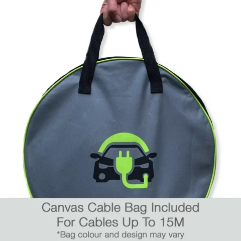 Canvas cable bag is included for cables up to 15 metres