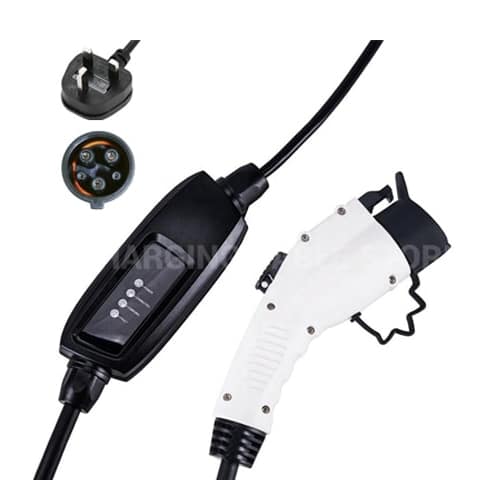 Photo of a Type 1 to 3 pin unit and cable